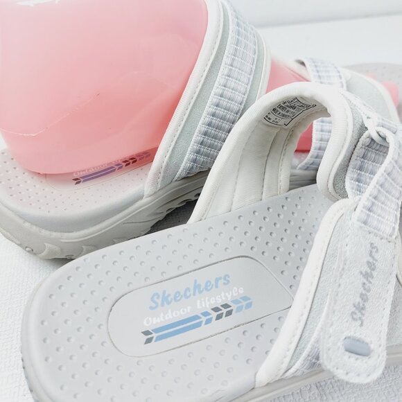 Skechers Women's Ivory White Reggae Suede Slip-On Slide Sandal Size US 8.5 - Picture 8 of 12